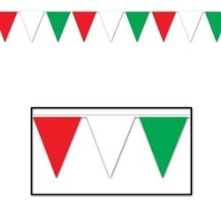 Pennant Banner - Red/White/Green - 120'