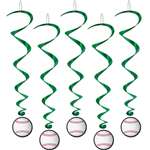 Baseball Whirls Hanging Decorations 12 Count