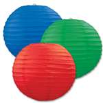 Red, Blue, and Green Paper Lanterns