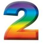 "2"  Multi-Colored 3D Number