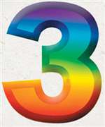 "3"  Multi-Colored 3D Number