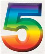 "5"  Multi-Colored 3D Number