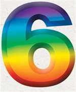 "6"  Multi-Colored 3D Number
