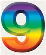 "9"  Multi-Colored 3D Number