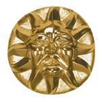 Gold Plastic Zodiac Sun