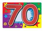 Glittered "70" Cutout Sign