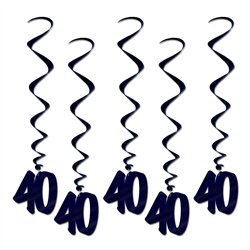 "40" Black Whirls