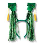 Grad Cap with Green Fringe Boppers