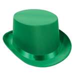 Green Satin Sleek Top Hat