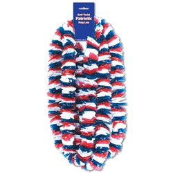 Red, White and Blue Poly Leis - 4 Pack