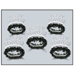 Black, Silver, and White Happy New Year Tiara