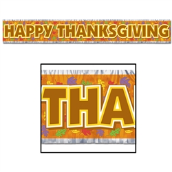 Happy Thanksgiving Metallic Banner