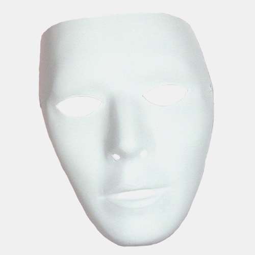 Blank White Male Mask - Bartz's Party Stores
