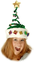 Springy Christmas Tree Hat