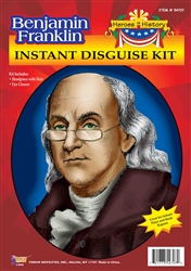 Benjamin Franklin Wig And Glasses Set