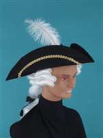 Colonial Hat With Wig - Adult