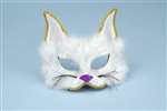 White Glitter Cat Half-Mask