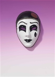 Pierrot Black and White Mask