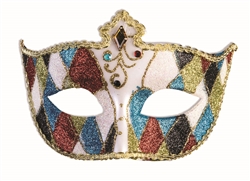 Mardi Gras Eye Mask with Ribbon - Multicolor