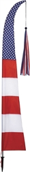US Flag Sail Banner with Tassel - 6 Feet