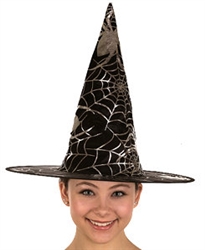 Witch Hat with Printed Spider Webs
