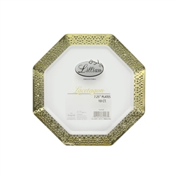 Gold Lacetagon 7.25" Plates
