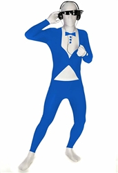 Blue Tuxedo Morphsuit Adult Medium Costume