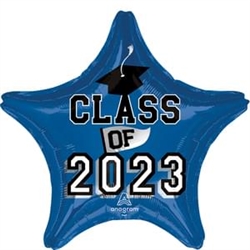 Class of 2023 18" Star Foil Balloon - Blue
