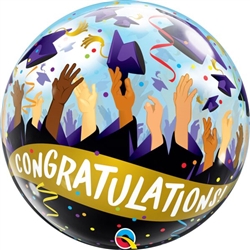 Congrats Grad Caps 22" Bubble Balloon