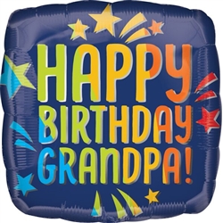 Happy Birthday Grandpa 17" Foil Mylar Balloon