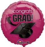 Congrats Grad Burgundy Mylar