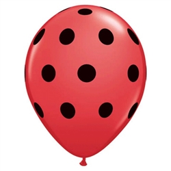 Big Polka Dots Red Latex Balloons (5 in)