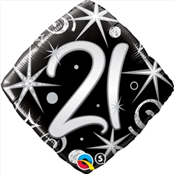 21st Birthday Elegant Sparkle Mylar Balloon