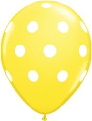 Big Polka Dots Citrine Yellow Latex Balloons (11 in)
