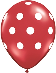 Big Polka Dots Red Latex Balloons (11 in)