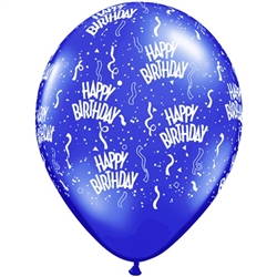 Birthday-A-Round Sapphire Blue Latex Balloons (11 in)