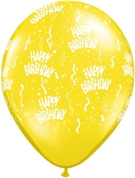 Birthday-A-Round Citrine Yellow Latex Balloons (11 in)