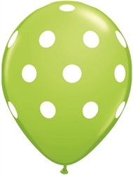 Big Polka Dots Lime Green Latex Balloons (11 in)