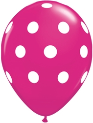 Big Polka Dots Wild Berry Latex Balloons (11 in)