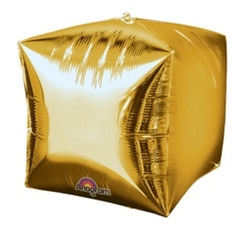 Cube Gold Mylar Balloon