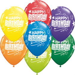 Birthday Loops and Stars Latex Balloon (11 in)