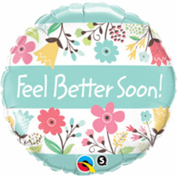 Feel Better Soon Floral Mylar Balloon