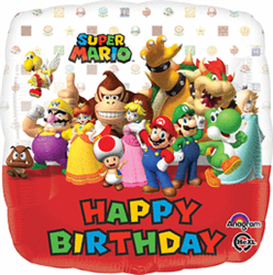 Nintendo Super Mario Brothers Happy Birthday Mylar Balloon