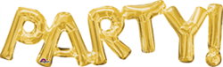 PHRASE "PARTY" GOLD AIR FILLED