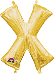 Air Filled Letter (X) Balloon 16in - Gold