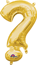 Air Filled Question Mark (?) Balloon 16in - Gold