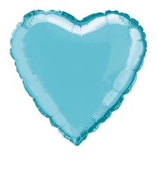Carribbean  Blue Heart Mylar Balloon