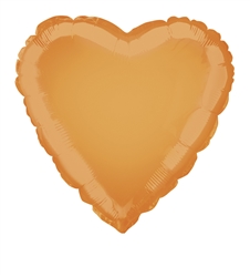 Orange Heart Mylar Balloon