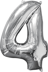 26 Inch Silver Number 4 Mylar