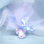 White With Blue Pacifiers Tulle - 9 INCH